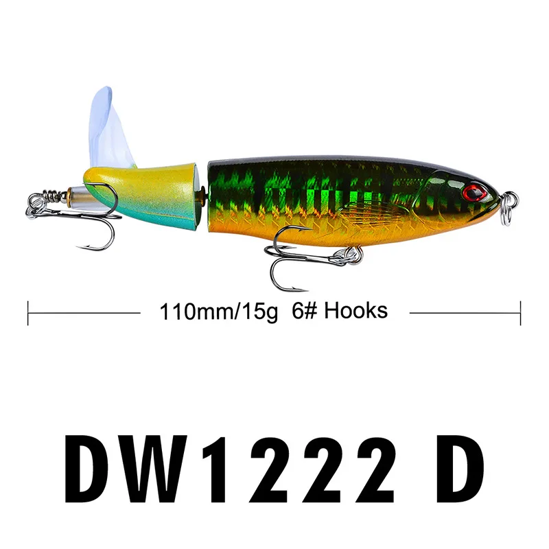 11 CM Whopper Plopper Topwater Floating Fishing Lure Rotating Tail Up Crankbaits