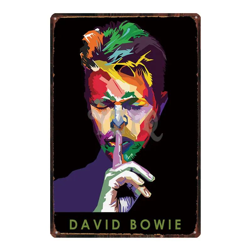 Bowie Star Оловянная табличка металлическая винтажная настенная для музыкального бара магазин домашний декор для отеля куадро Наклейка на стену 30X20 см DU-3419B - Цвет: DU-3425