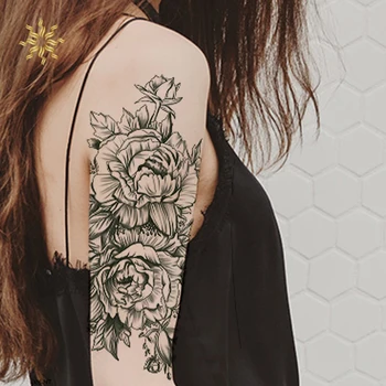 

Sketch Flower Tattoos Sticker Waterproof Temporary Tattoo Sticker Body Art Arm Tattoos Sticker Decal K510