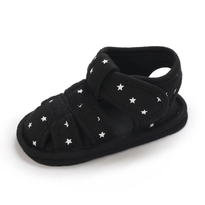2021 NEW 0-18Months Kids Newborn Baby Boys Fashion Summer Soft Crib Shoes First Walker Anti Slip Sandals Shoes Soft Sole