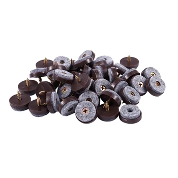 

40Pcs Furniture Glide,Screw-On Felt Pad Slider Floor Protector for Wooden Leg Feet Of Chair Table Sofa(Φ24Mm or 0.95 Inch)