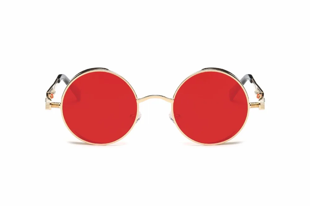 Металлические круглые стимпанк Солнцезащитные очки для мужчин и женщин, модные очки, фирменный дизайн, ретро оправа, Винтажные Солнцезащитные очки, высокое качество, UV400