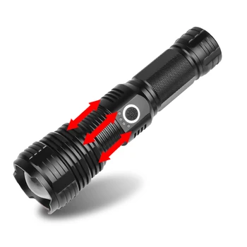 

XANES 1915B LED Flashlight XHP70 5Modes Zoomable USB Rechargeable Waterproof 26650/18650 Lantern Searching Lamp Torch Spotlight