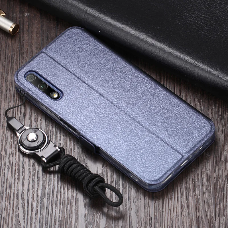 Классический Кожаный чехол-книжка для huawei Honor 8X 9X, чехол Honor Play 9X Pro с двойным окошком обзора, чехол-книжка+ Бесплатный Ремешок