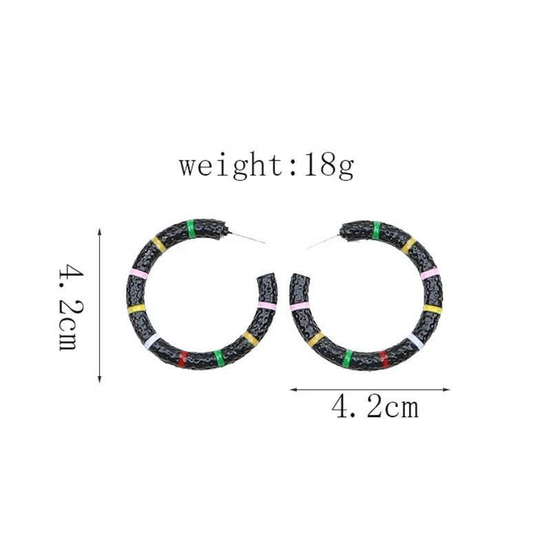 Donarsei New Fashion Colorful Heart Statement Earrings For Women Simple Female Circle Hoop Earrings Party