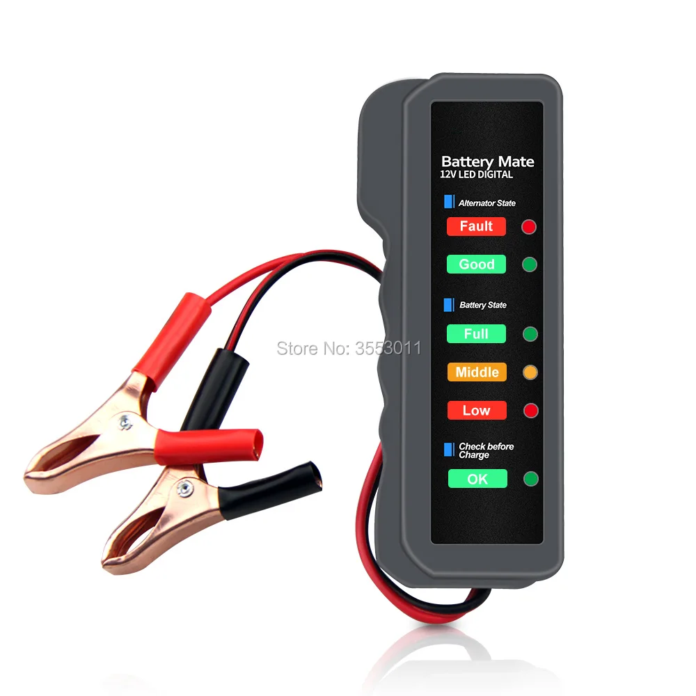Mini 12V Автомобильный аккумулятор Тестер Цифровой генератор 6 светодиодных фонарей Авто Диагностический Инструмент Автомобильный сканер Проверка батареи OBDResource BM310