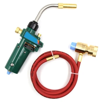 

SHGO HOT-Mapp Gas Brazing Torch Self Ignition Trigger 1.5M Hose Propane Welding Heating Bbq Hvac Plumbing Jewelry Cga600 Burner