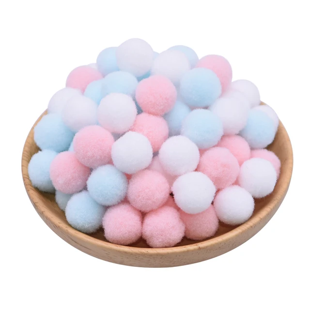 100pcs 15/20/25mm Fluffy Soft Pompom Ball DIY Handmade Kid Toy Doll Garment Sewing Material Color Pom Poms Decor Supplies Crafts c04