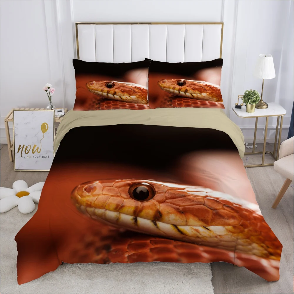 

Snake bedding set Queen King Full Double Duvet cover set pillow case Bed linens Quilt cover 240x220 200x200 Red