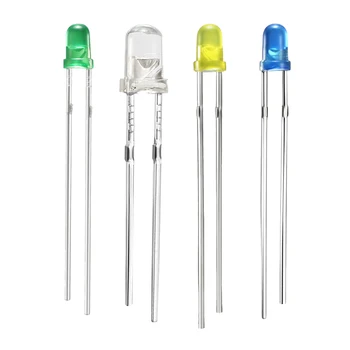 

uxcell 3mm LED Diode Lights Colored Lens Diffused Round Lighting Bulb Lamp Electronic Components Light Emitting Diodes