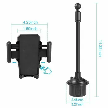 

Universal Car Mount Adjustable Gooseneck Cup Holder Cradle For Cell Phone Iphone