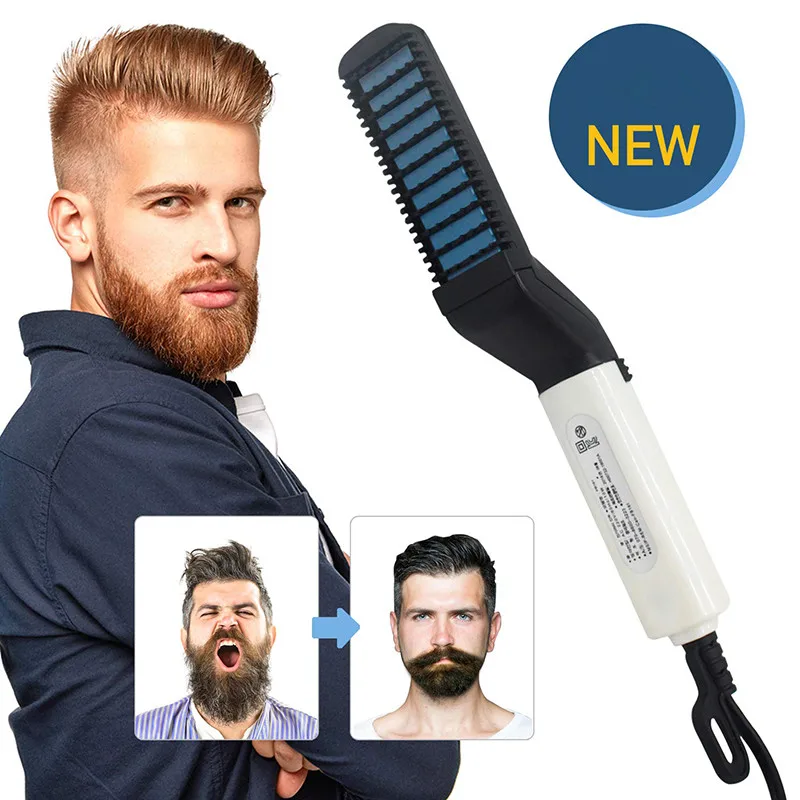 Multifunctional Electric Hair Comb Brush Beard Straightener Beard Straightening Comb Straight Hair Curler Styling Tools for Men 6pcs set car a c radiator condenser air conditioner plastic fin repair comb set cooler straightener cleaning tools