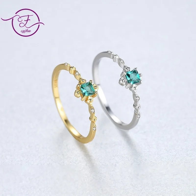 S925 Sterling Silver Ring Emerald Green Zircon Gemstone Ring Coloured Jewelry Ring Wedding Anniversary Gift FOR LOVER