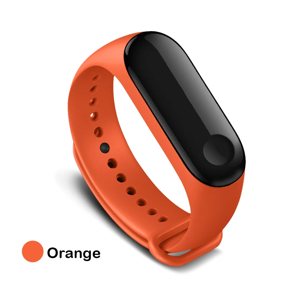 Браслет mi Band 3 4 для Xiaomi mi Band 3 4, ремешок для браслета, сменные цветные силиконовые аксессуары - Цвет: Orange