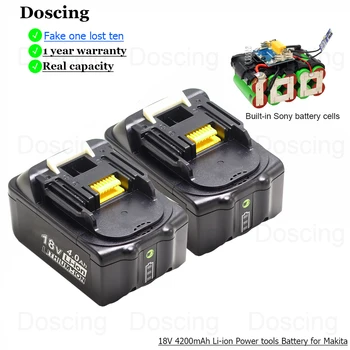 

Doscing High Quality 18V 4200mAh BL1840 Rechargeable batteries for Makita Power Tool Battery BL1815 BL1830 BL1850 BL1860 LXT 400