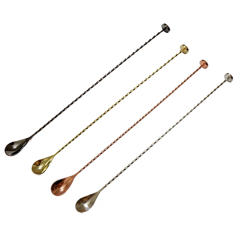 40cm Stainless Steel Cocktail Spoon with Hammer Bar Spoon Twist with Muddler/Metal