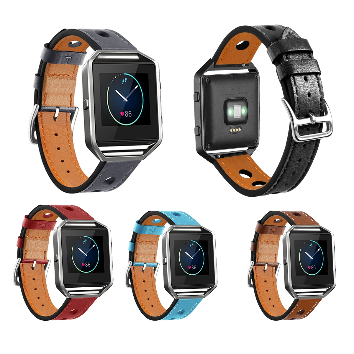 Для Fitbit Blaze ремешок 23 мм Высокое качество дышащий Топ коровья кожа для женщин и