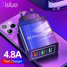 Быстрое зарядное устройство 3,0 USB зарядное устройство 4.8A зарядное устройство для мобильного телефона для iPhone X 8 7 samsung S9 Xiaomi iPad быстрое настенное зарядное устройство EU разъем-адаптер