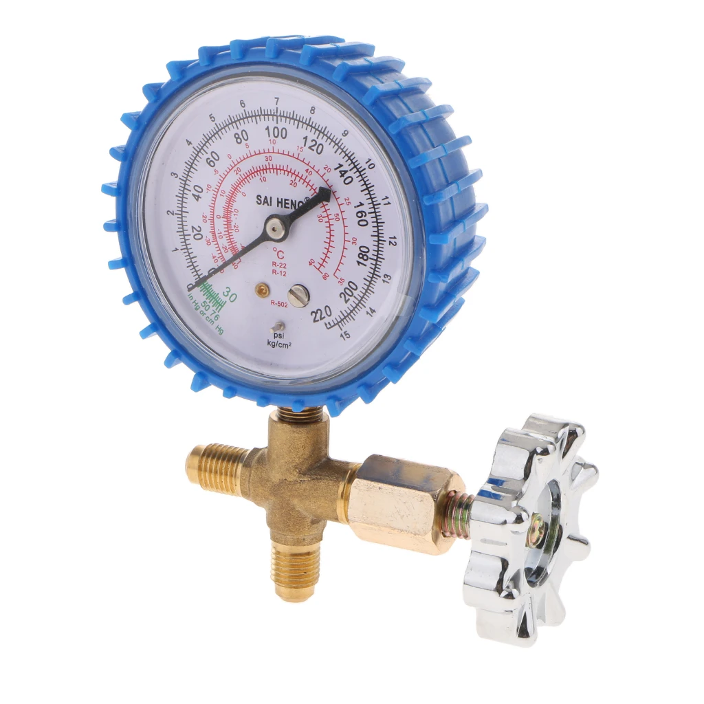 3-Way Gauge Vacuum Pressure Test Gauge for R22/R12/RS02, Replacement Refrigeration System Testing Gauge