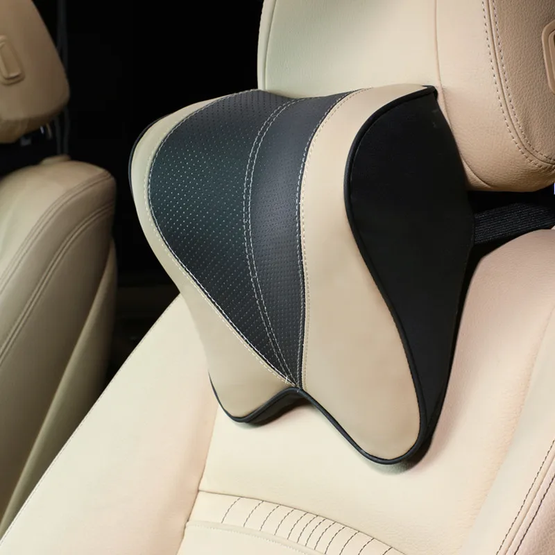

PU Leather Car Neck Pillow Head Support Fit Body Curve Spine Protection Orthopedics Pillow Auto Car Vehicle products