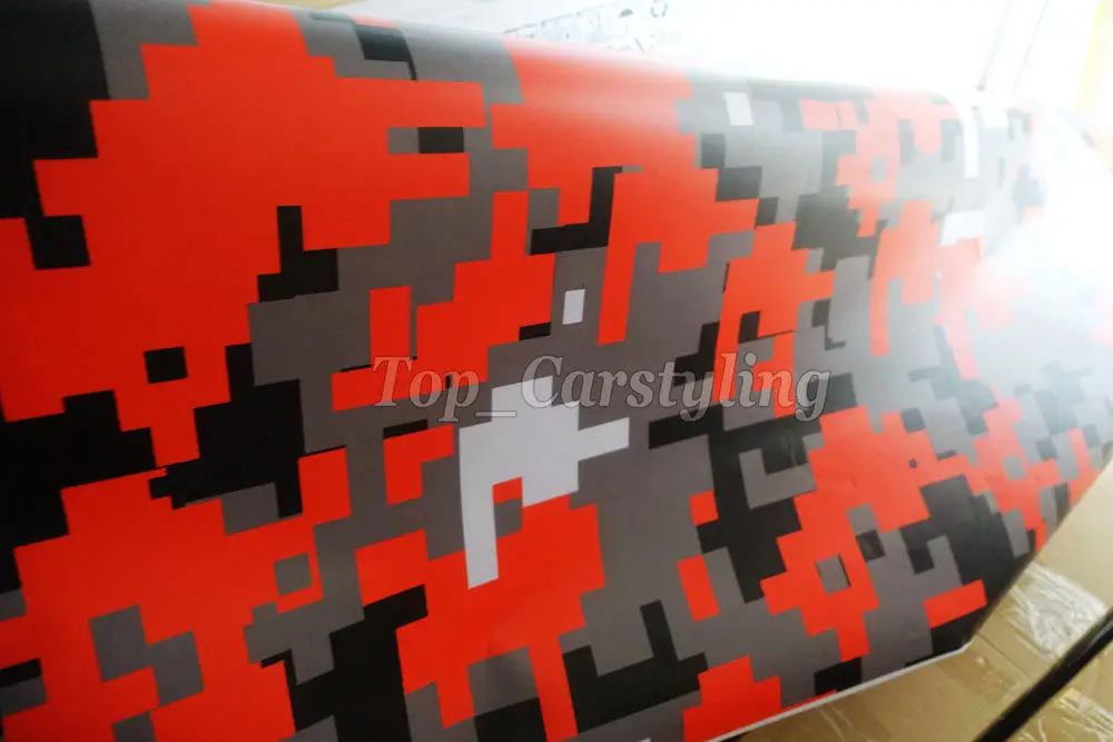 orange digital camo vinyl bike car boat car wrapping covering foil  (2)