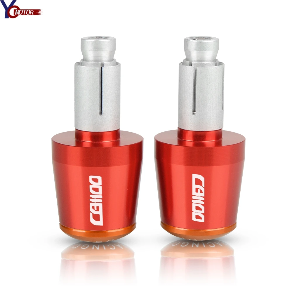 Red Orange Руль мотоцикла Шестерни сбалансированный штекер ползунка Бар Конец Ручки Кепки для Honda CB1100 CB 1100-1100 2013 - Цвет: Red Orange