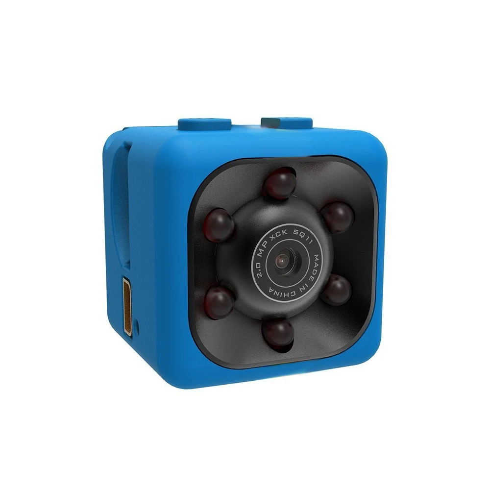 Blue SQ11 мини камера HD 1080P ночного видения Видеокамера Автомобильный видеорегистратор инфракрасный видео рекордер Спортивная микро маленькая камера с TF картой DV камера - Цвет: Blue