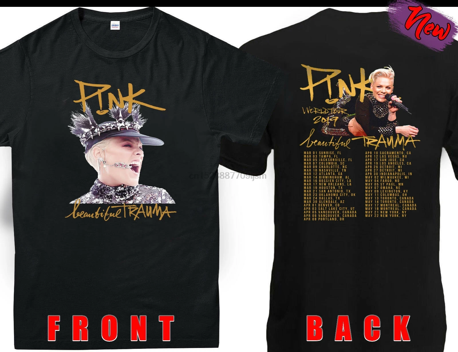 

A Pink TOUR t-shirt size S 6XL CONCERT 2018 ALL size black TEE