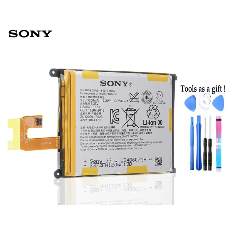 Аккумулятор Sony LIS1543ERPC для SONY Xperia Z2 L50w Sirius SO-03 D6503 D6502 100% мАч аккумулятор и