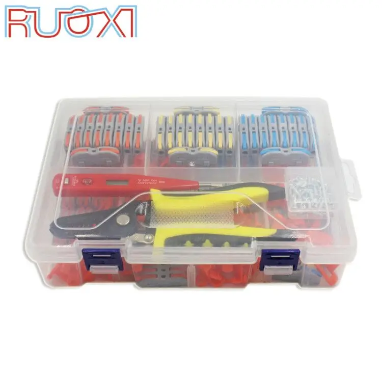 

Wire connector junction box quick terminal is suitable for soft and hard cable: 0.08-4 mm 32A boxed fixed wire stripper