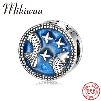 

New 925 Sterling Silver Beads 12 constellation Pisces Charms Fits Original Pandora Charm Bracelets Women Jewelry Making