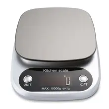 Digital Kitchen Scale 10kg Food Scale Multifunction Weight Scale Electronic Baking & Cooking Scale with LCD Display Silver