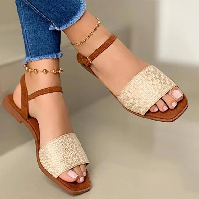 Summer Women Sandals Ladies Fashion Roma Flat Peep Toe Slip-on Sandalias  Casual Shoes Females Beach Flat Shoes - Women's Sandals - AliExpress