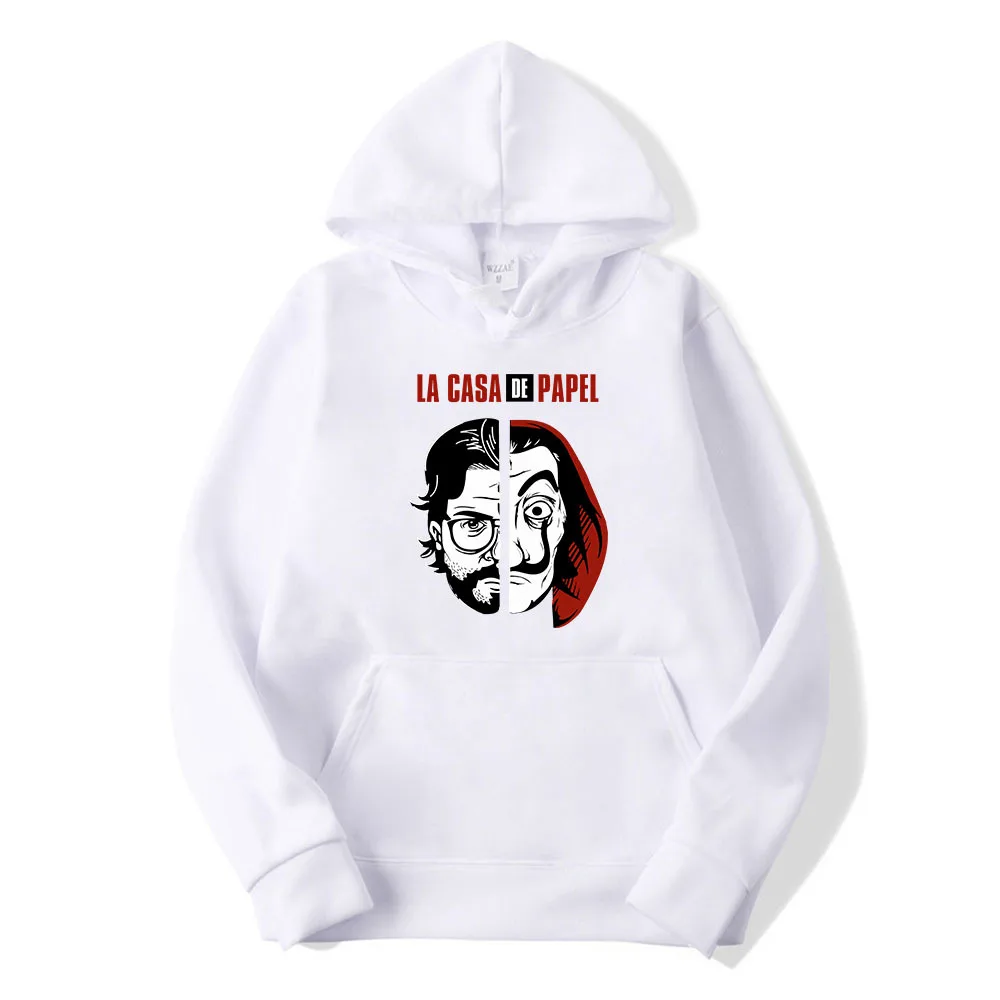 

La Casa De Papel Printed Hoodies Spring Autumn Warm Regular Hoodie off white hoodies women