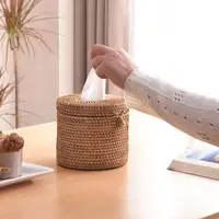 Tissue Box Eco-friendly Large Capacity Rattan Rectangular Facial Paper Holder High Toughness Space-saving Burr Free Great Boxes 2