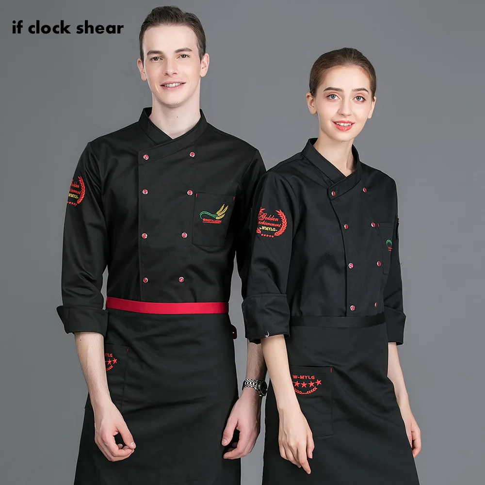 

Unisex chef uniform High Quality Hotel kitchen chef shirt Restaurant work clothes catering cooker jacket women and men chef coat