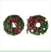 2.7M Christmas Garland Fireplace Stairs Gold Baubles Flowers Xmas Tree Decor Y1AB