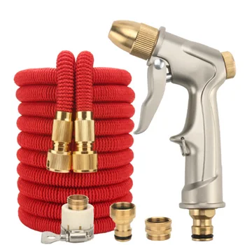 

50FT High-Pressure Car Wash Nozzle Set Hose Brush Tool Multi-Function Gardening Watering Device Telescopic Water Pipe