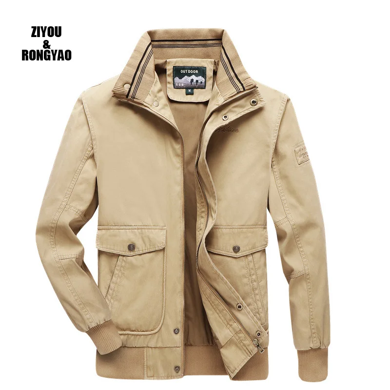 

2020 Men's Jacket 100% cotton Casual Jacket Classic Winter Jacket Men's Windbreak Overcoat Fashion Outerwear Coat Plus Size