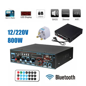 

Stereo Audio Amplifier 800W Dual Channel HiFi Music USB FM AMP Stereo Subwoofer Car Home FM Radio with Remote Control