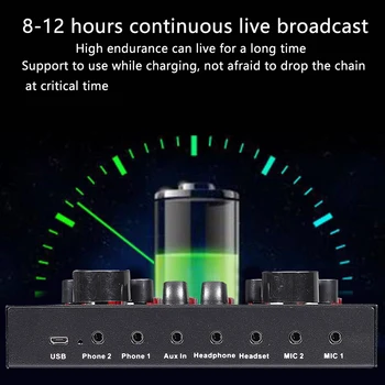 

Audio Mixer Professional Iron Sing Voice Chat Bluetooth USB External Sound Card For Mobile Computer PC Karaoke Live Microphone