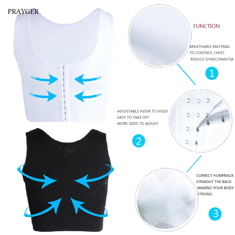 Men Shapers Humback Corrector Gynecomastia Tops Slimming Chest Back  Supportor Vest - AliExpress