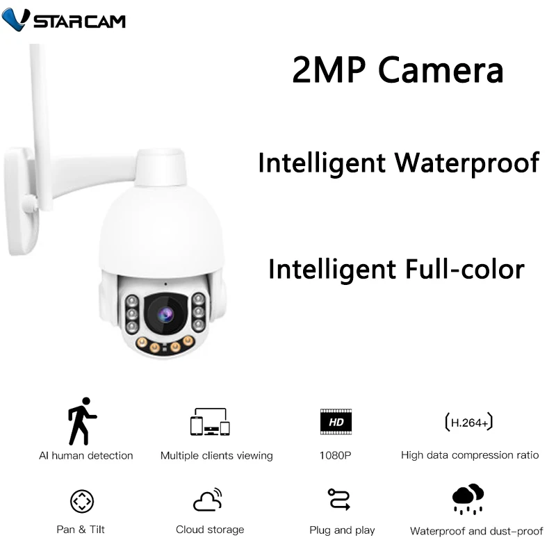 Беспроводная IP-камера видеонаблюдения VStarcam 2 Мп HD Wi-Fi | Безопасность и защита