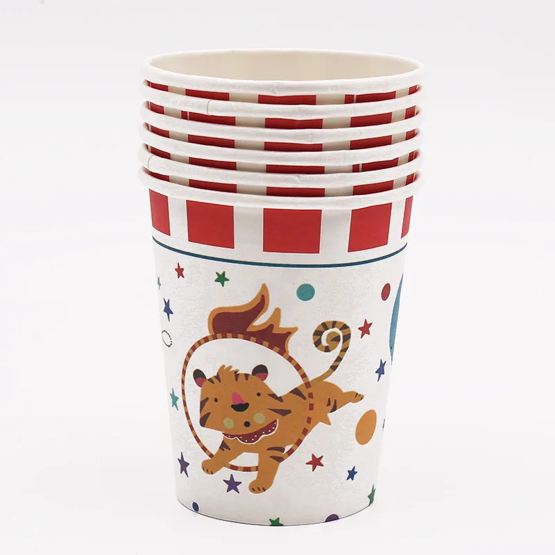 Цирковой карнавальный детский лес тема День Рождения вечерние чашки шляпа