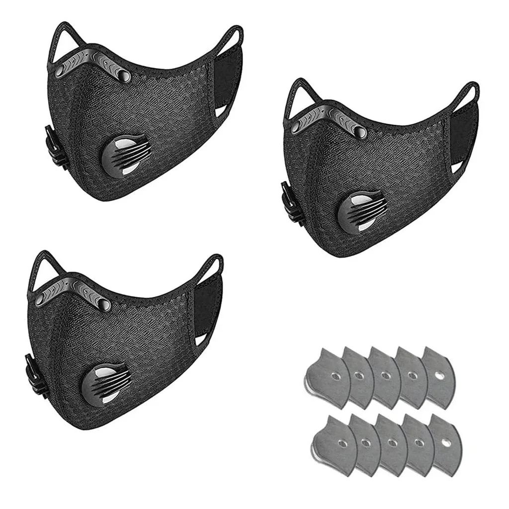 10 PCS Mask Filter Fashion Washable Reusable Anti Pollution Mouth Respirator Dust Masks Nylon Unisex Muffle Black |