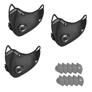 

10 PCS Mask Filter Fashion Washable Reusable Mask Anti Pollution Mouth Respirator Dust Masks Nylon Unisex Mouth Muffle Black