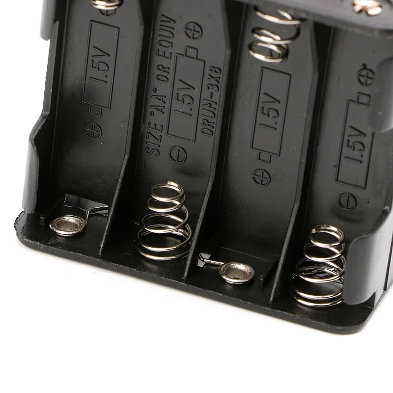 12V положительный и отрицательный двойной AAx8 открытый держатель батареи коробка с проводами
