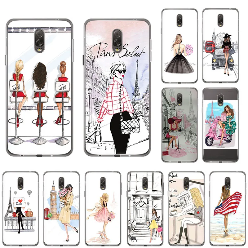 Eiffel city baby girl Soft TPU Silicone phone case for Samsung Galaxy A71 A51 A20E A80 A70 A50 A90 A30 A40 A8s A9 A60 A10 cover
