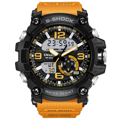Мужские армейские часы 50 м водонепроницаемые наручные часы светодиодный кварцевые спортивные часы мужские relogios masculino Sport G S Shock часы мужские - Цвет: orange