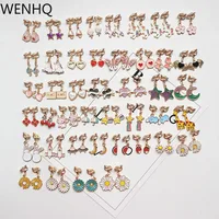 WENHQ Cute Cartoon Clip on Earrings No Pierced for Girls Kids Birthday Party Fashion Flower Cuff Earrings Korea Style Ear Clip 1
